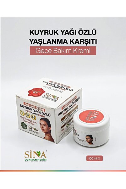 SİNA LOKMAN HEKİM Kuyruk Yağı Özlü Yaşlanma Karşıtı Gece Bakım Kremi 100 ml -...