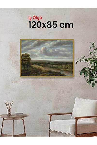 HARS Slim İnce Profil Altın Çerçeve 120 x 85 cm Şeffaf Korumalı PVC