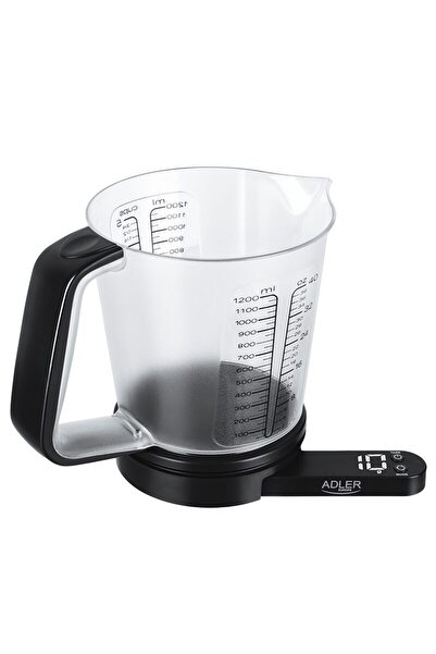 adler Cantar electronic de bucatarie, Vas din plastic gradat 1.2 l, greutate ...
