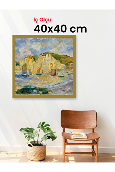 HARS Slim İnce Profil Altın Çerçeve 40 x 40 cm Şeffaf Korumalı PVC