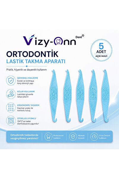 Vizy-Onn Dent Elastik Rondel Diş Teli Lastiği Takma Aparatı Açık Mavi Renk 5 ...