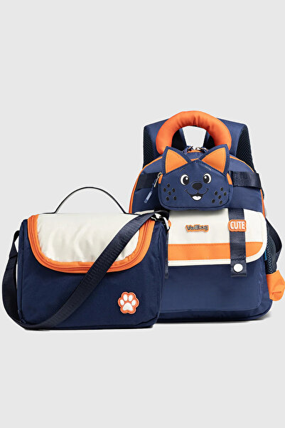 VEIBAG Bimboo 4 Bölmeli Kedi Detaylı Anaokulu Beslenme Çantası Seti - Matara ...