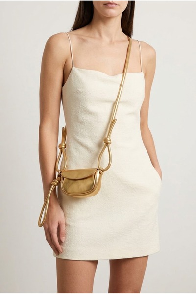 Lilivo Bags Bonnie Knot Detailed Mini Women's Shoulder Bag -Gold