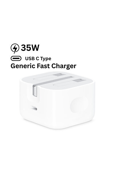 Generic 35W Wall Charger with USB-C to USB-Lighting Cable PD Fast Charging White