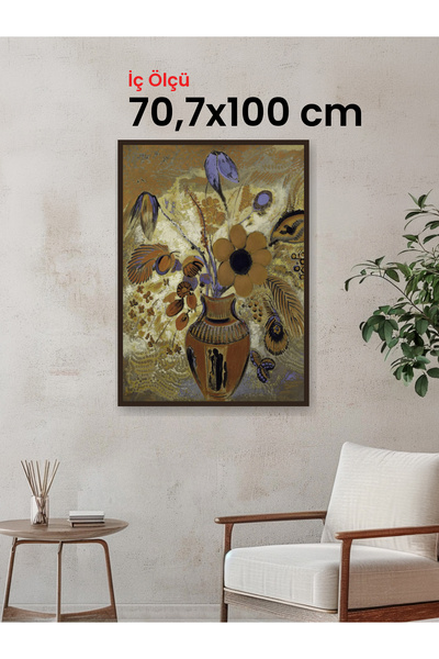 HARS Slim İnce Profil Kahverengi Çerçeve 70,7 x 100 cm Şeffaf Korumalı PVC