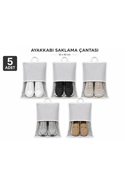 Melisa tekstil 5'li Ayakkabı Saklama Çantası Valiz İçi Düzenleyici Organizer ...