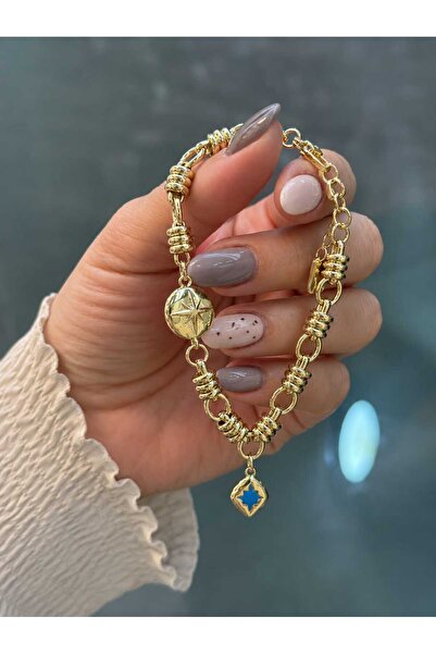 YONCA CM JEWELRY Charmlı Kutup Yıldızlı , Vintage Mineli Özel Tasarım, 14 Aya...
