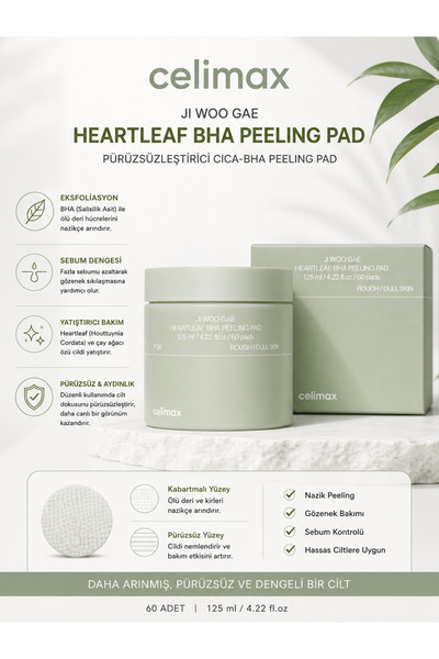Celimax Jiwoogae Heartleaf 60’lı – Gözenek Arındırıcı, Sebum Dengeleyici ve P...