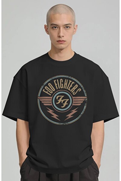 SEVBANO Μπλουζάκι Foo Fighters Rock Metal Music Group με στάμπα Unisex Oversi...