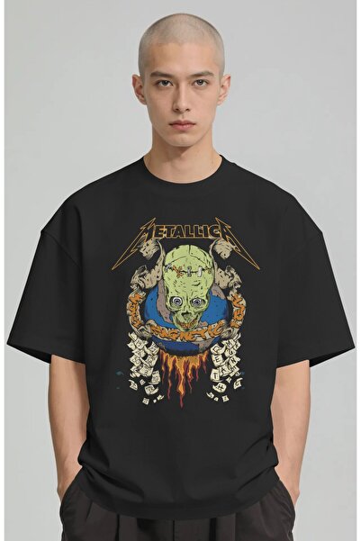 SEVBANO Metallica Rock Metal Music Band Printed Unisex Oversize Premium T-Shirt