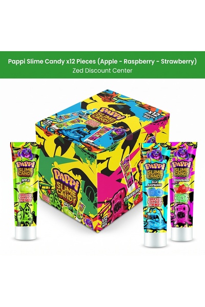pappi Bomboane Slime x12 bucăți (Măr - Zmeură - Căpșună)