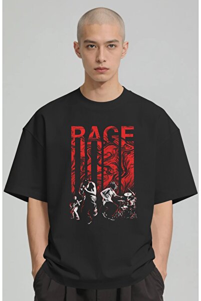 SEVBANO Rage Rock Metal Music Band Printed Unisex Oversize Premium T-Shirt