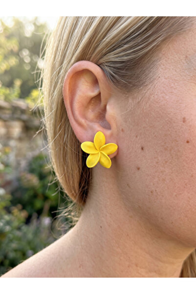Fullment Earrings Sacred Elegance of Love and Purification with Plumeria Alba...