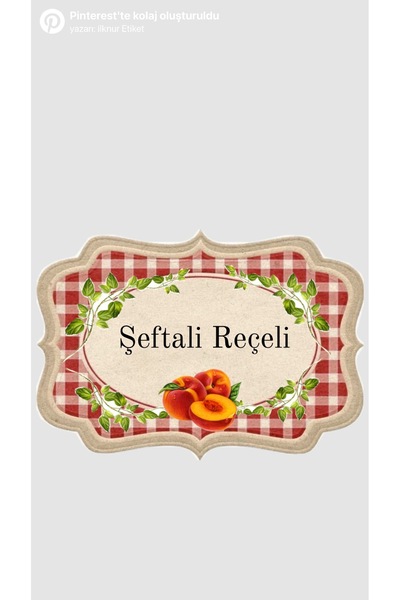 Şeftali reçeli etiketi