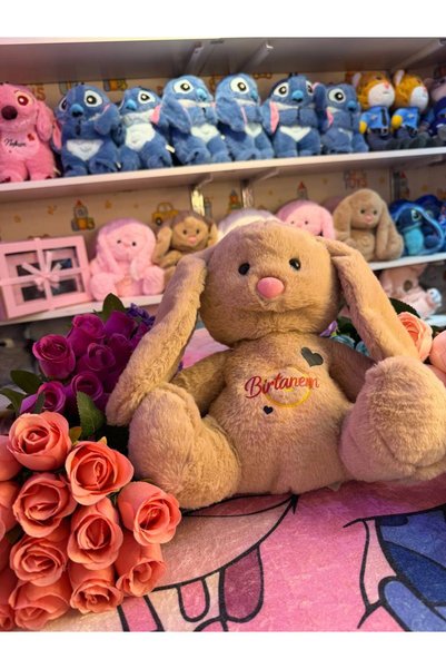Kişiye Özel Işıklı Müzikli Peluş Tavşan – Ömrüm, Bir Tanem, Nefesim Hediye