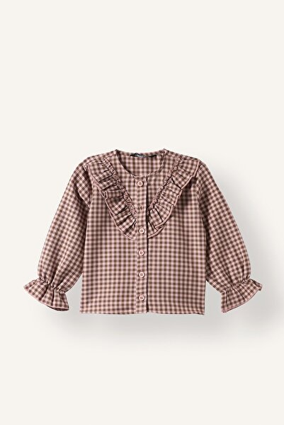 DeFacto Ruffle Detailed Gingham Patterned Flannel Long Sleeve Shirt for Baby ...