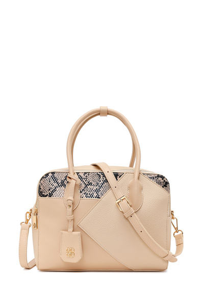 Derimod Women's Cream Long Strap Printed Shoulder Bag Ab150011Sk