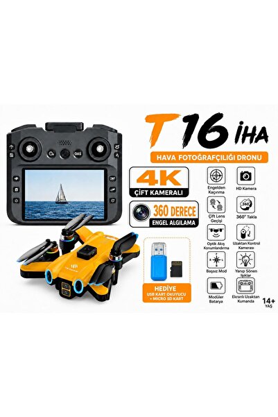 ATLT ATLANTİS T16 İHA HAVA FOTOĞRAFÇILIĞI DRONU 4K ÇİFT KAMERA 360 DERECE ENG...