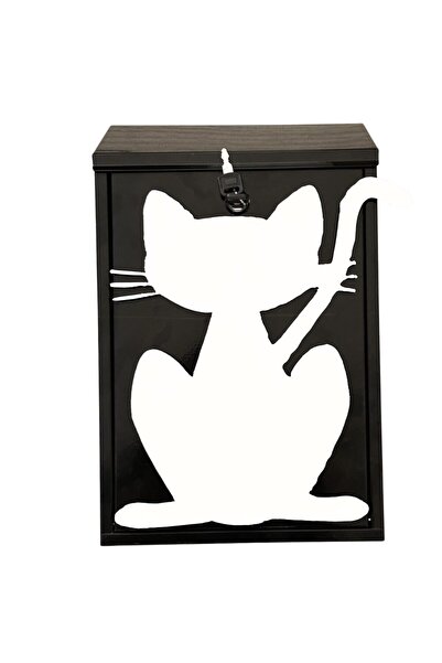 Vivatechnix Cutie postala Cat KRO-1234, otel, 400x250x100mm, Negru/Alb, 2 chei