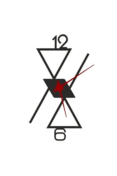 Vivatechnix Ceas de perete metalic Krodesign Geometrical, Inaltime 50 cm, negru