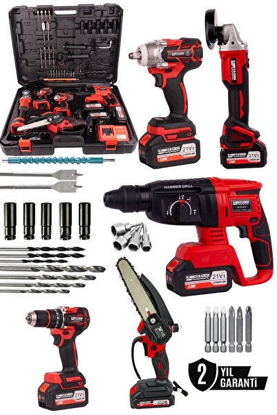 Empressco Kimmer Plus 21V 5’li Akülü Set – Taşlama, Testere, Vidalama, Profes...
