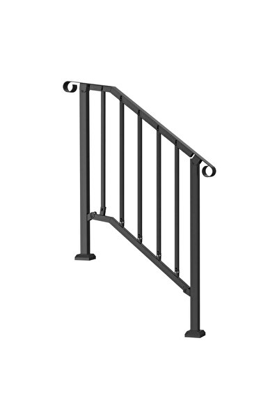 Vivatechnix Balustrada pentru 2-3 trepte exterioare, Negru, Otel, 950 x 84 x ...