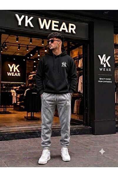 YK WEAR 💣   Rival Does Not Know! Ny Logo Hooded Sweatshirt & Sweatpants Set