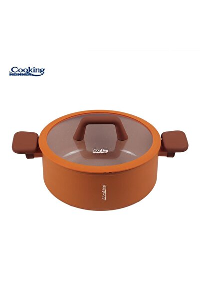 Heinner SEMIOALA ALUMINIU FORJAT CU CAPAC STICLA 24 x 10.5 CM, 4.4 L, TERRA R...