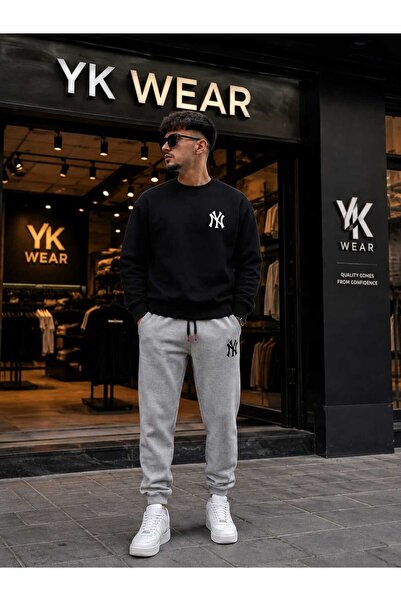 YK WEAR Kral Kombi̇n Şardonlu Ny Mixed Tracksuit Set