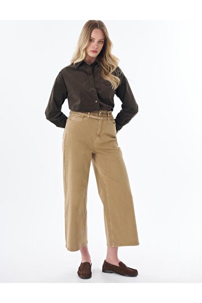 Kayra Belt Detailed Non Denim Trousers Beige