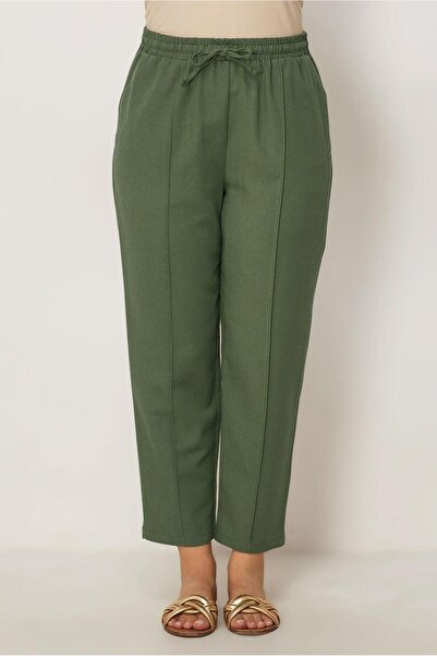 Alvina Linen Pants with Elastic Waist 71002