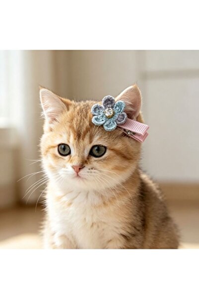 idei Plum blossom Patterned hair clips for pets L3.8 cm, set of 2 pieces, dec...