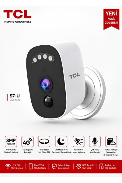 TCL 3MP WiFi AKILLI GÜVENLİK KAMERASI (PİLLİ)