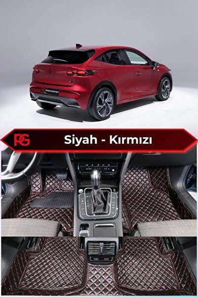 PASPASGRAFT Renault Clio 6 Siyah Üzeri Kırmızı Dikiş 8D Diamond Premium Kayma...