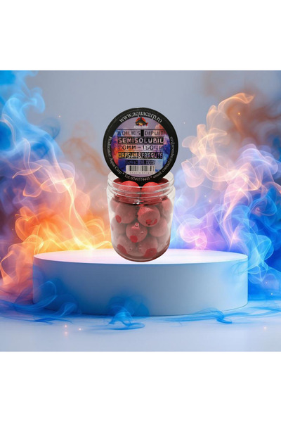 AQUA CARP Boilies Carlig Semisolubil Dipuit 20MM Capsuni & Fragute 150GR