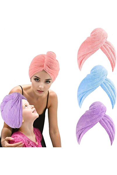 Arabest 3-Piece Microfiber Hair Towel Set,Highly Absorbent Quick-Dry Twist Ca...