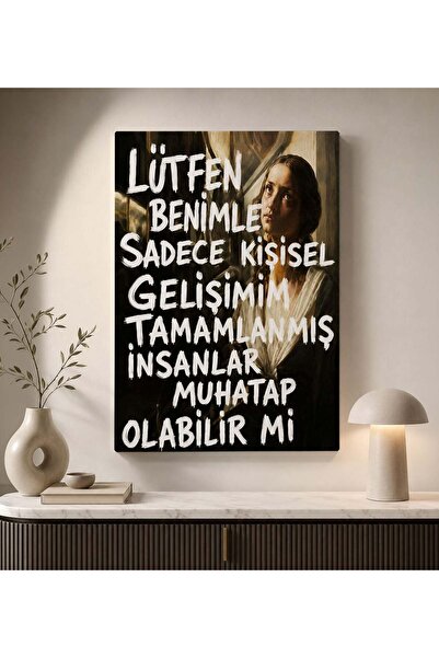 Bk Gift Vintage Klasik Sanat Esprili Sözlü Dekoratif Kanvas Tablo - 24