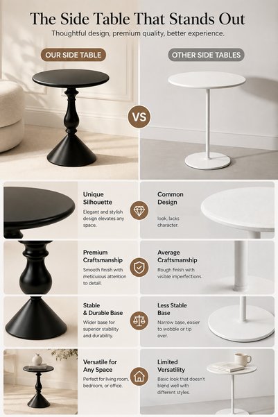 DONGHE Retro-style wrought iron small round table, modern minimalist round wrought iron side table (40cm x 58cm)