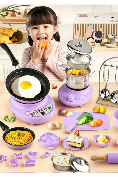Axpeih 34 PCS Mini Kitchen Toy Set Smart Electric Stove Pretend Play Cooking ...