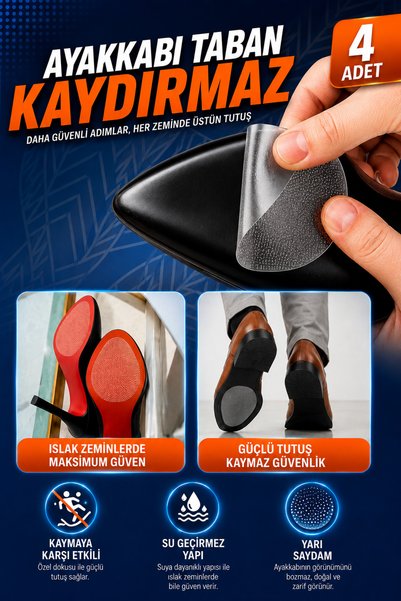 Badem10 Ayakkabı Taban Kaydırmaz Şeffaf Kendinden Yapışkanlı Kaymaz Ped Makas...