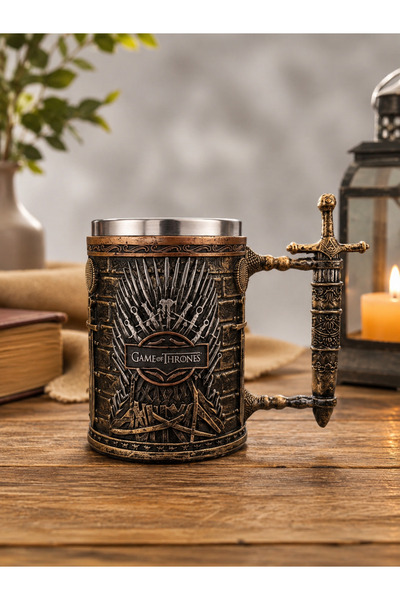 HEPBİMODA Paslanmaz Çelik Tasarım Kupa Bardak Game of Thrones Taht Kılıcı Tem...