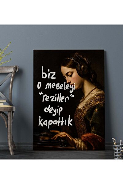 Bk Gift Vintage Klasik Sanat Esprili Sözlü Dekoratif Kanvas Tablo - 40