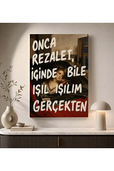 Bk Gift Vintage Klasik Sanat Esprili Sözlü Dekoratif Kanvas Tablo - 17