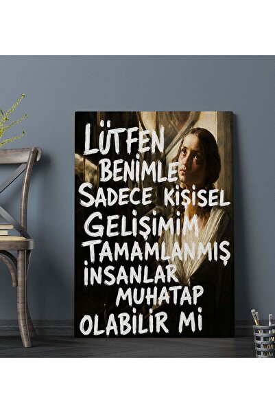 Bk Gift Vintage Klasik Sanat Esprili Sözlü Dekoratif Kanvas Tablo - 24