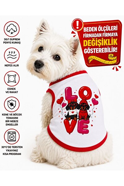 DOGİ&DOG Small Breed White Dog Lovers Dog Outfit Dog Undershirt (1-10kg)