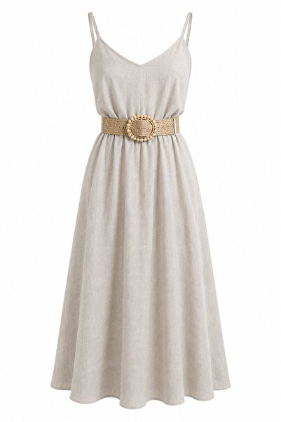 Laluvia Stone Wicker Belted Dress - 2Y3303