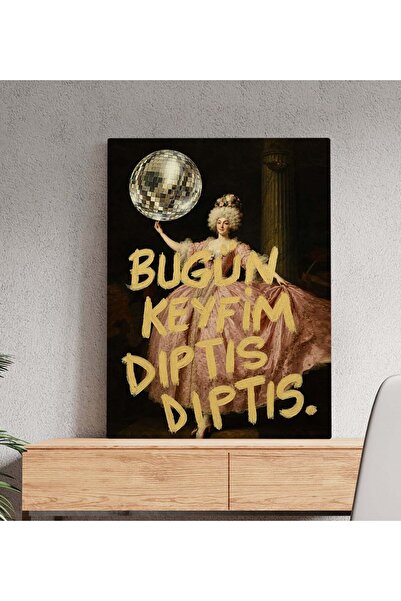 Bk Gift Vintage Klasik Sanat Esprili Sözlü Dekoratif Kanvas Tablo - 19