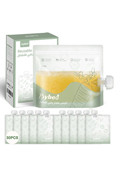 BYBEO Reusable Baby Food Pouches for Toddlers, Refillable Squeeze Pouches, BP...