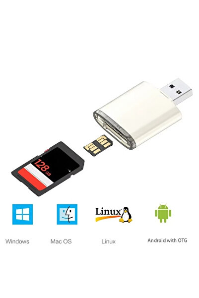 Alfais 6082 Usb 3.0 2 Port Hafıza Kartı Okuyucu SD SDXC NM Çoklu Kart Dönüştürücü