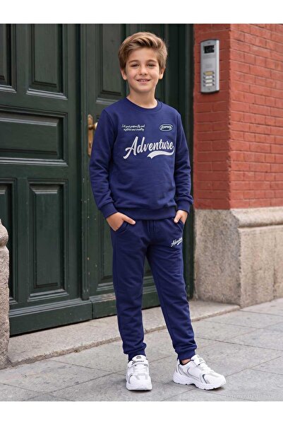 Civil Boys Adventure Printed Tracksuit Set for 6-9 Years Old - Blue